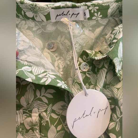 Petal & Pup Volks Button Up Romper in Sage Floral - Picture 7 of 7